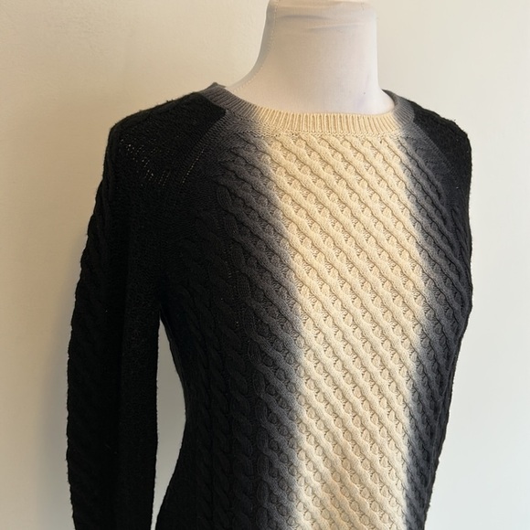 Vince Ombré Dip Dye Cableknit Cashmere Wool Sweater - Picture 6 of 8